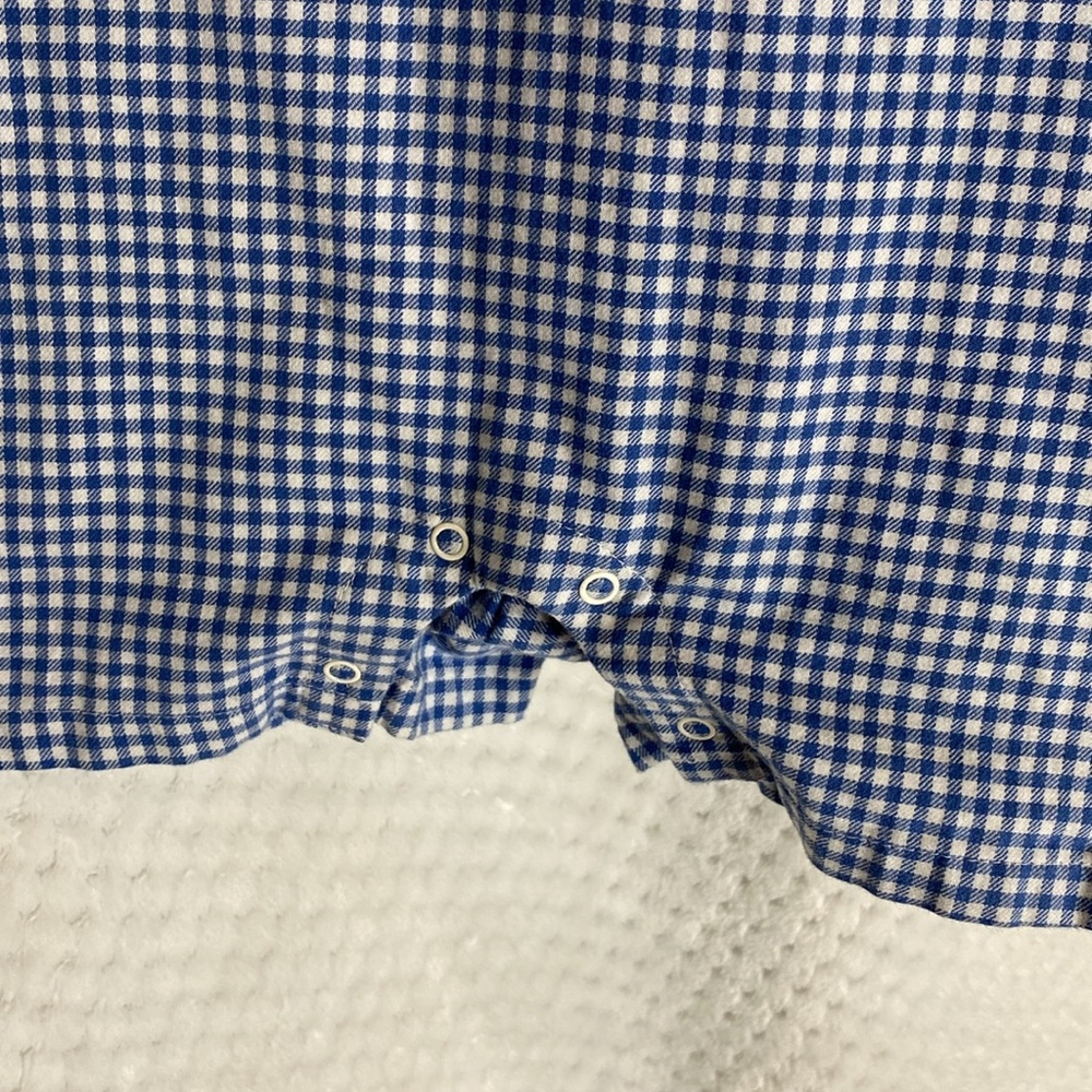 Janie and Jack Blue Gingham horse Baby Romper - Picture 4 of 5